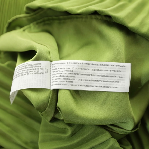 Abercrombie & Fitch Pleat Release Satin Strapless Green Midi Dress Womens XSP - Picture 12 of 13
